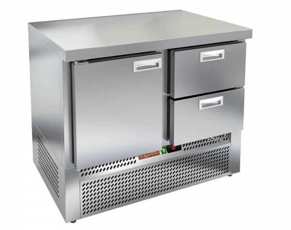 Холодильный стол HICOLD SNE12/TN, нижн, 2 ящика, 1 дверь (-2...+10°С)